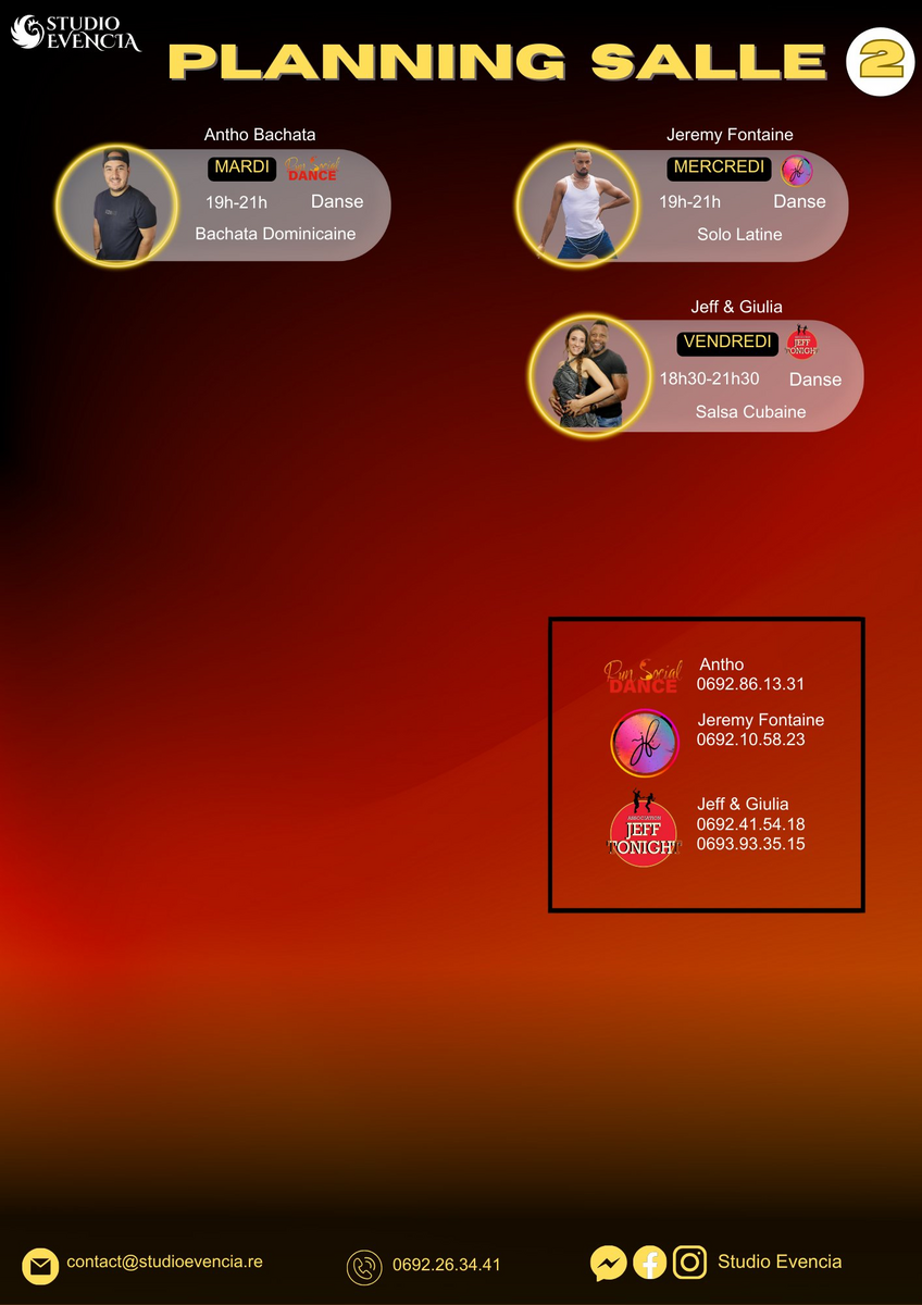 Planning Salle 2 — Danse Latine