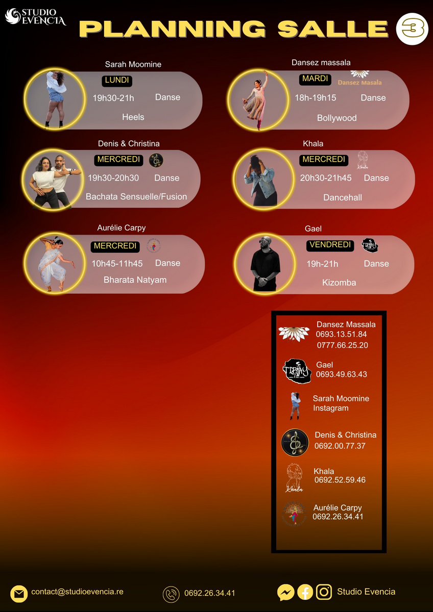 Planning Salle 3 — Danse